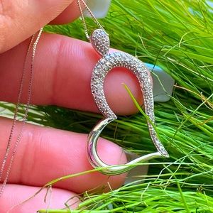 Pave white Gold necklace with charm